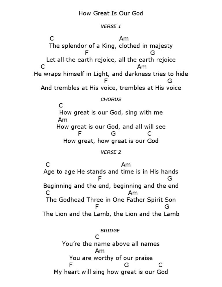 Exploring How Great Is Our God Lyrics And Chords